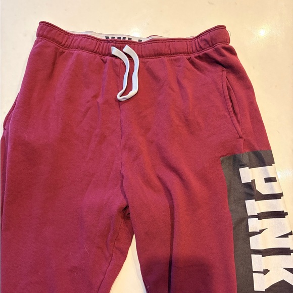 Victoria's Secret PINK Burgundy Joggers - Picture 2 of 5